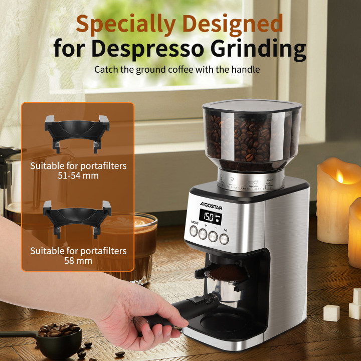 Molinillo café Aigostar 180W LCD 52 ajustes | Prologyc.es