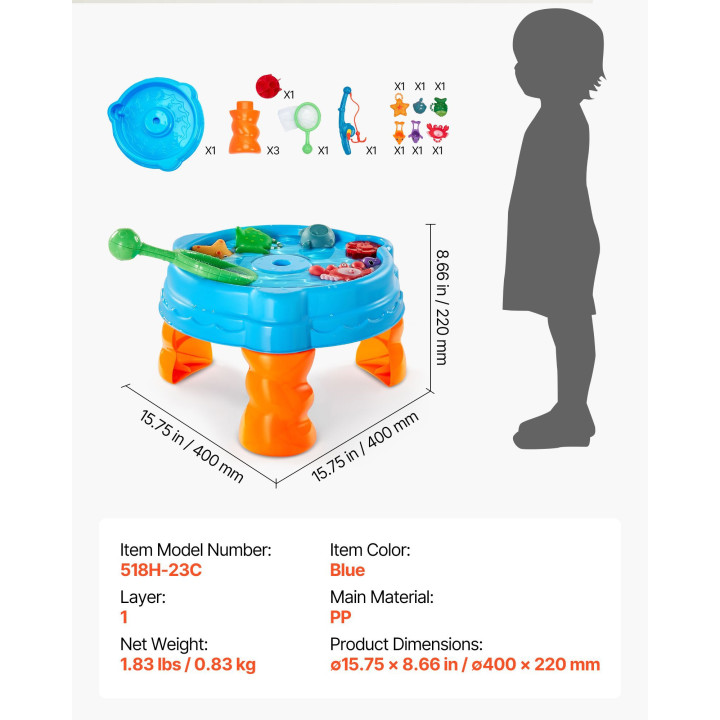Compra mesa de juegos acuáticos para niños con accesorios y juego de pesca ideal para verano y actividades sensoriales | Prology