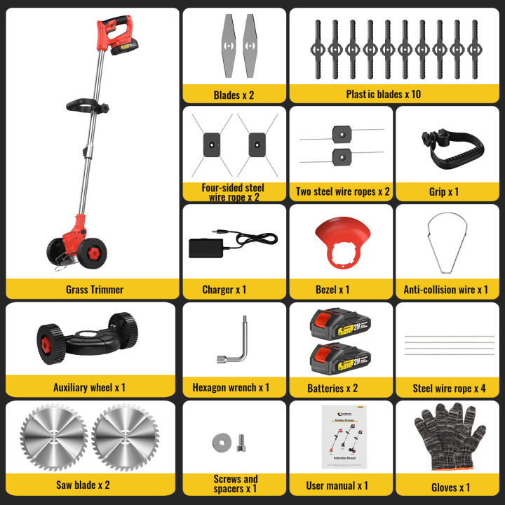 Cortadora césped CONENTOOL 21V Makita 18V | Prologyc.es