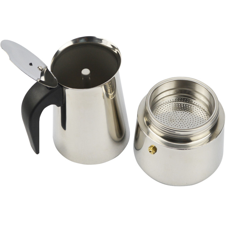 ATWFS 2/4/6/9 tazas cafetera de acero inoxidable Moka Pot máquina de café expreso tazas Latte percolador estufa superior Espress