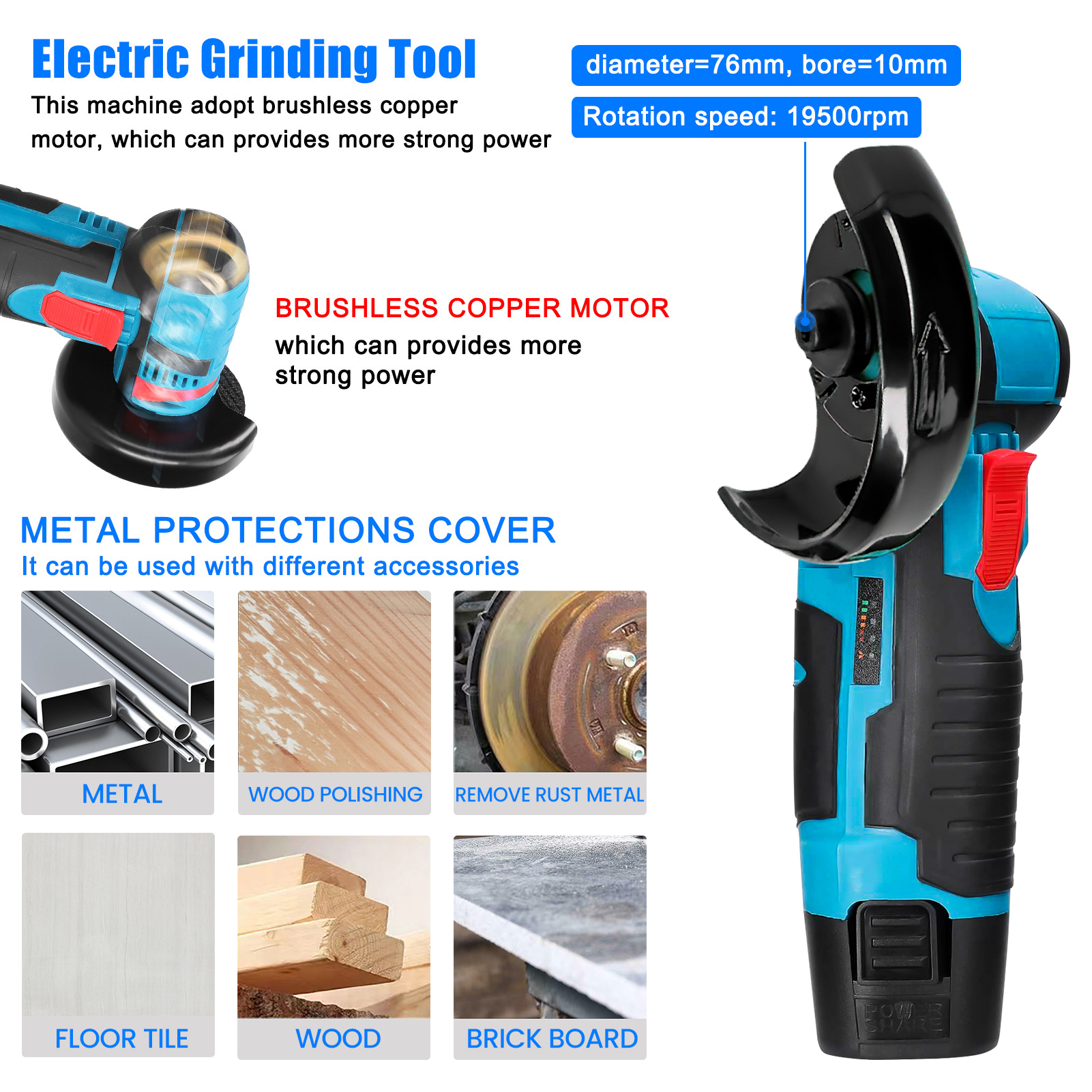 Mini Amoladora Angular 12V Recargable 19500 RPM | prologyc.es