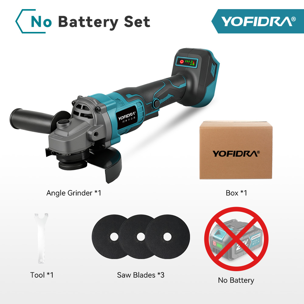 Amoladora Angular YOFIDRA 125MM sin Escobillas Compatible Makita 21V | prologyc.es