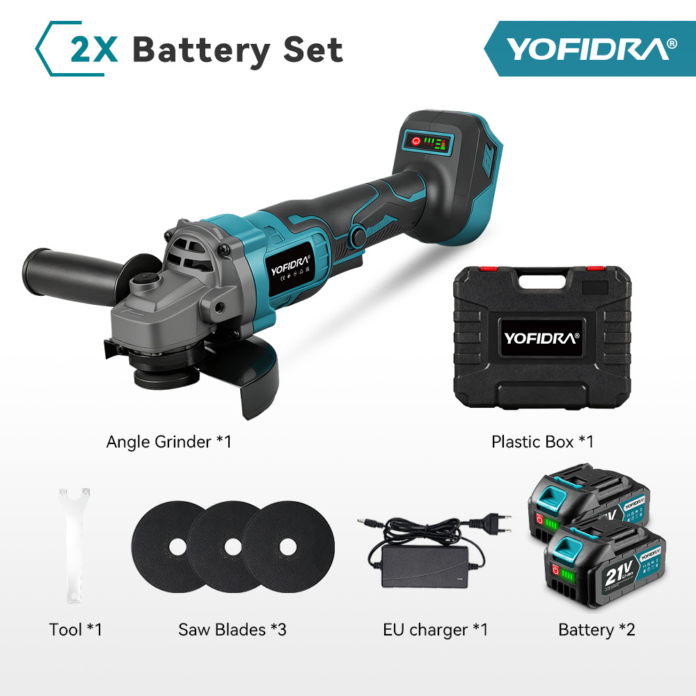 Amoladora Angular YOFIDRA 125MM sin Escobillas Compatible Makita 21V | prologyc.es