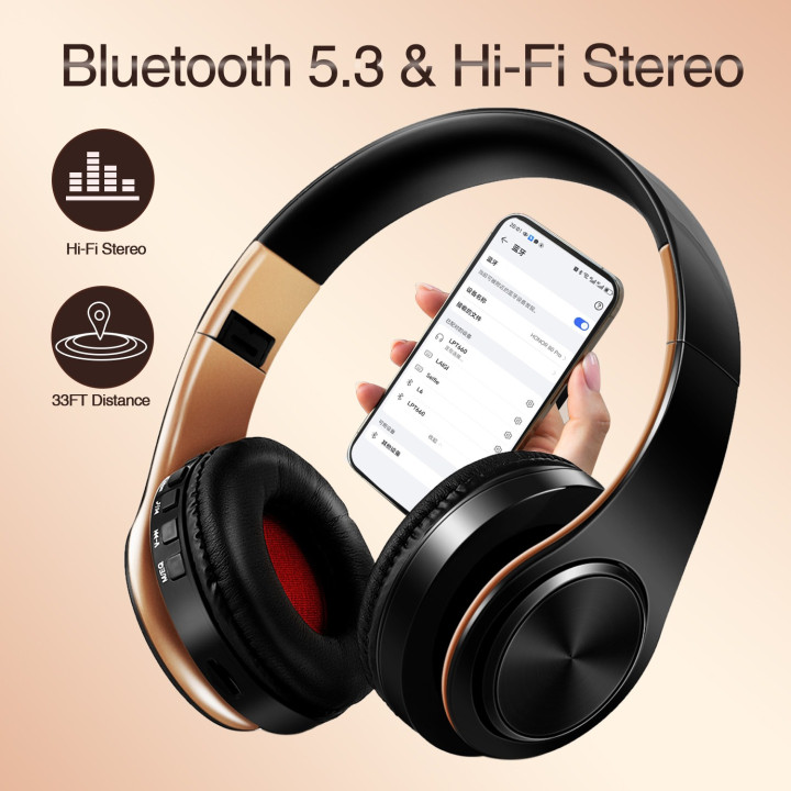 Auriculares Bluetooth Dorados con Micrófono para Android e iOS | prologyc.es