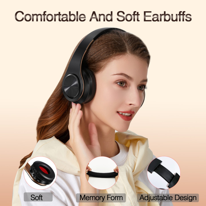 Auriculares Bluetooth Dorados con Micrófono para Android e iOS | prologyc.es