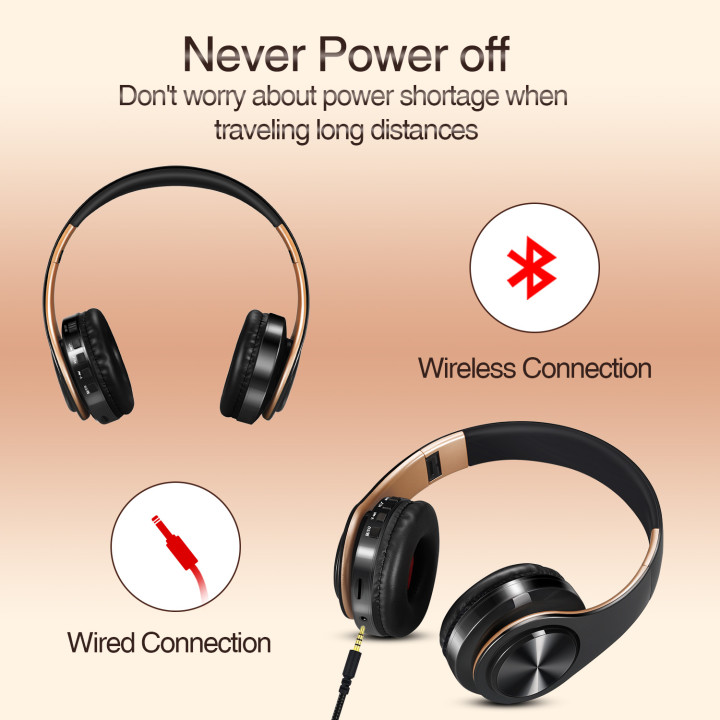 Auriculares Bluetooth Dorados con Micrófono para Android e iOS | prologyc.es