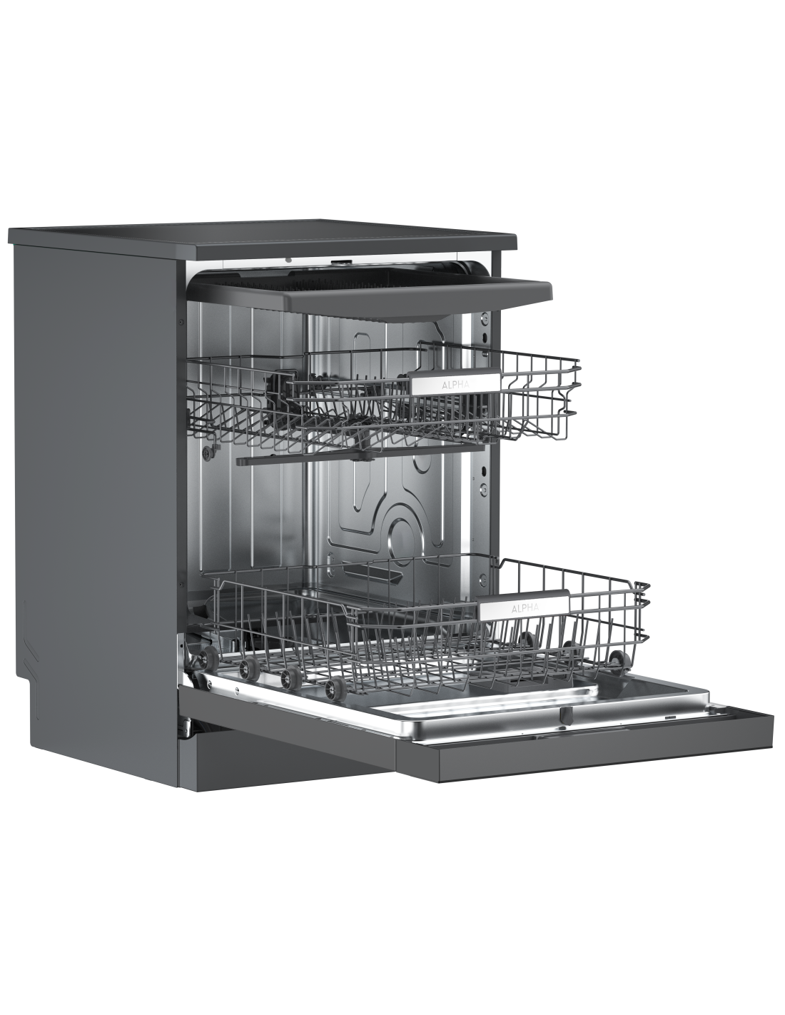 ALPHA Lavavajillas POSEIDON ELITE, Auto Door Open, DualZone, 14ser., Negro *Alta Gama*