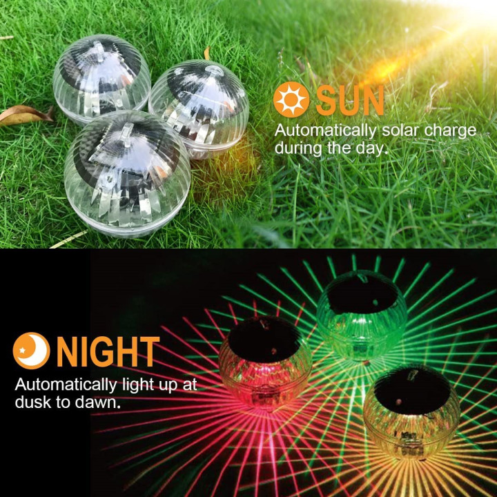 Luz Solar Flotante LED para Piscina Multicolor Impermeable | prologyc.es