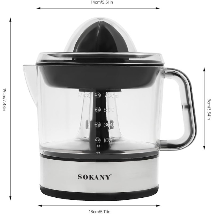 Exprimidor Eléctrico Sokany 45W 700ml para Cítricos | prologyc.es