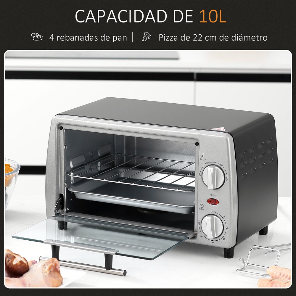 Horno Eléctrico HOMCOM 10 Litros 750W Sobremesa | prologyc.es