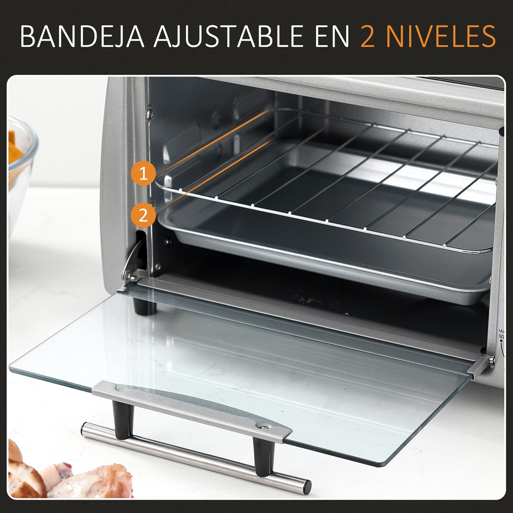 Horno Eléctrico HOMCOM 10 Litros 750W Sobremesa | prologyc.es