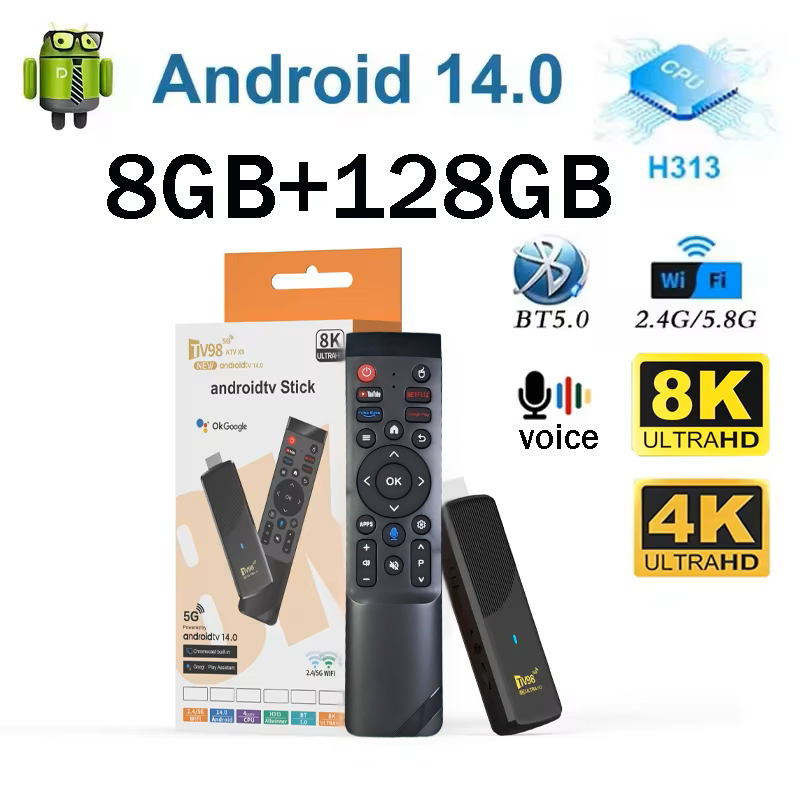 TV Box X9 Android 14 8K WiFi 6 8GB RAM 128GB | prologyc.es
