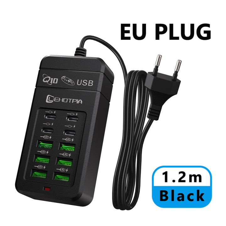 Regleta USB Carga Rápida 6 USB-A 4 USB-C con Cable 1,2 m | prologyc.es | repuestos.prologyc.es