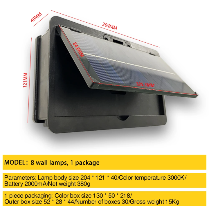 Lámpara Solar LED de Pared Impermeable 4 6 8 LED para Jardín | prologyc.es | repuestos.prologyc.es