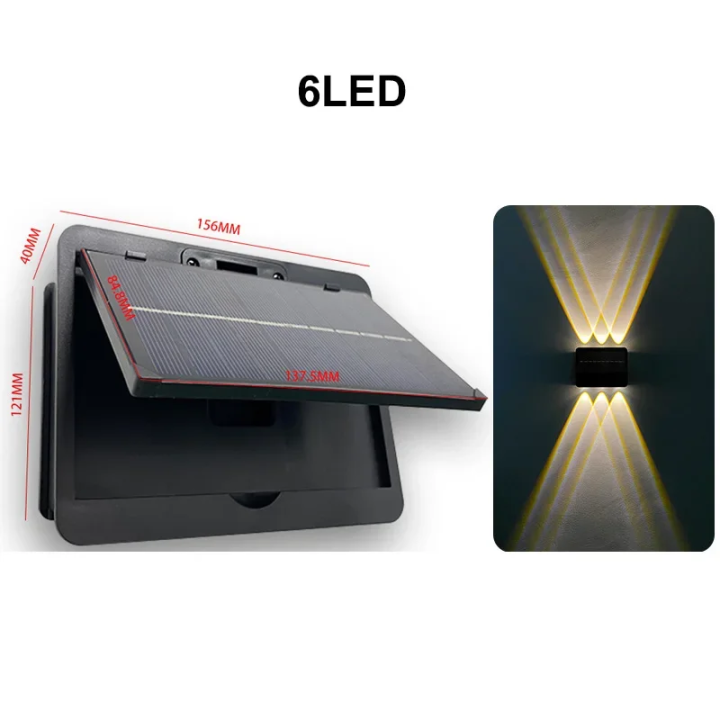 Lámpara Solar LED de Pared Impermeable 4 6 8 LED para Jardín | prologyc.es | repuestos.prologyc.es
