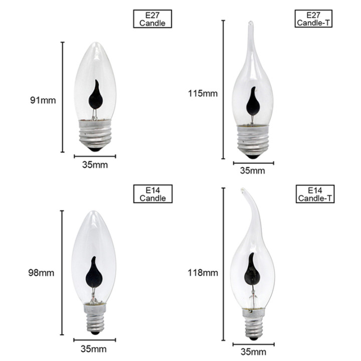 Bombilla LED E27 E14 Efecto Llama Vintage 3W Decorativa Retro | prologyc.es | repuestos.prologyc.es