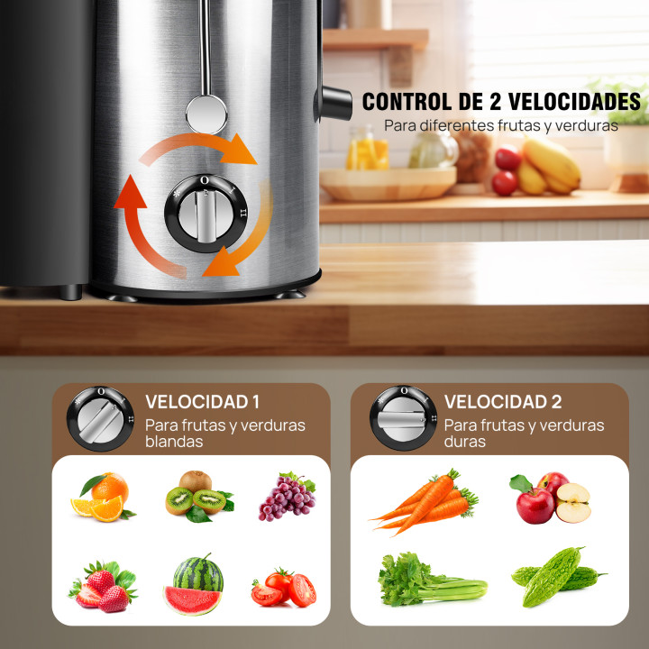 Exprimidor Centrífugo 400W con Boca Ancha de 65 mm y Depósito de 500 ml | prologyc.es | repuestos.prologyc.es