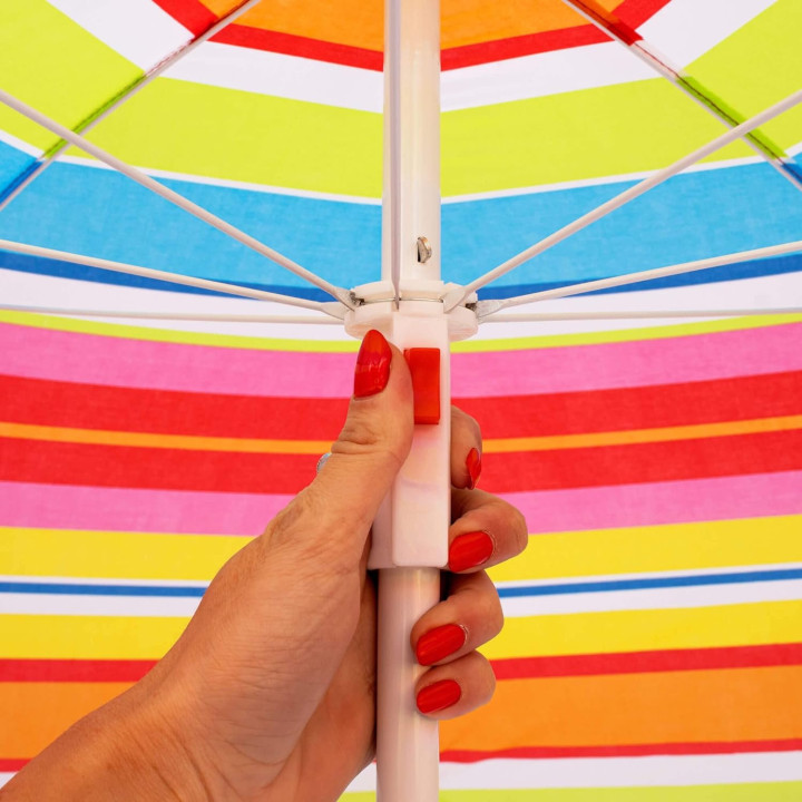 Sombrilla de Playa Plegable 140 cm con Protección Solar y Altura Ajustable | prologyc.es | repuestos.prologyc.es