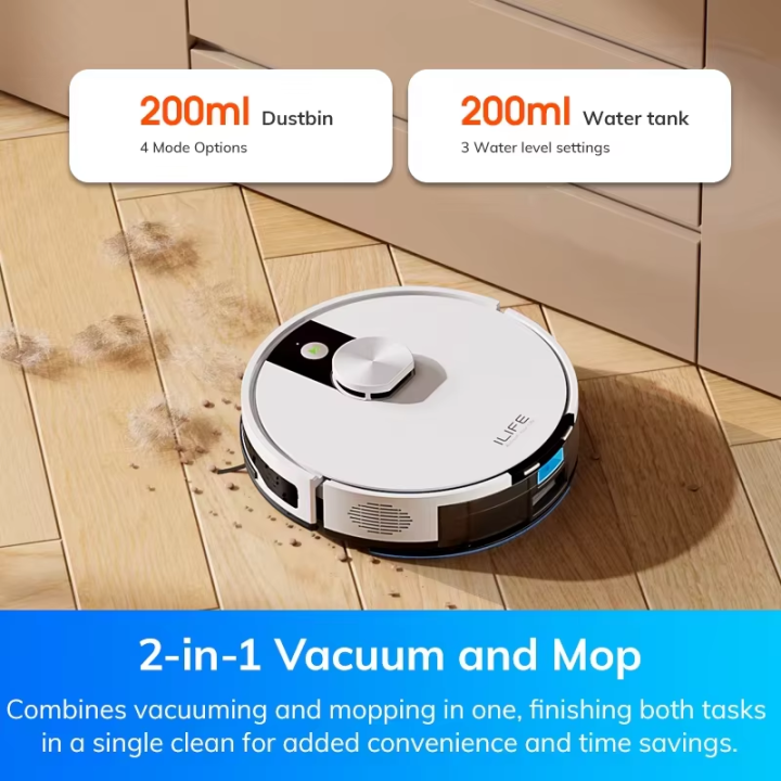 Robot Aspirador y Friegasuelos ILIFE A12 Pro con Navegación LiDAR y Autovaciado | prologyc.es | repuestos.prologyc.es