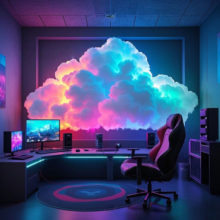 Luz LED de Nube 3D DIY RGB para Dormitorio Sala Gaming y Habitación Infantil | prologyc.es | repuestos.prologyc.es