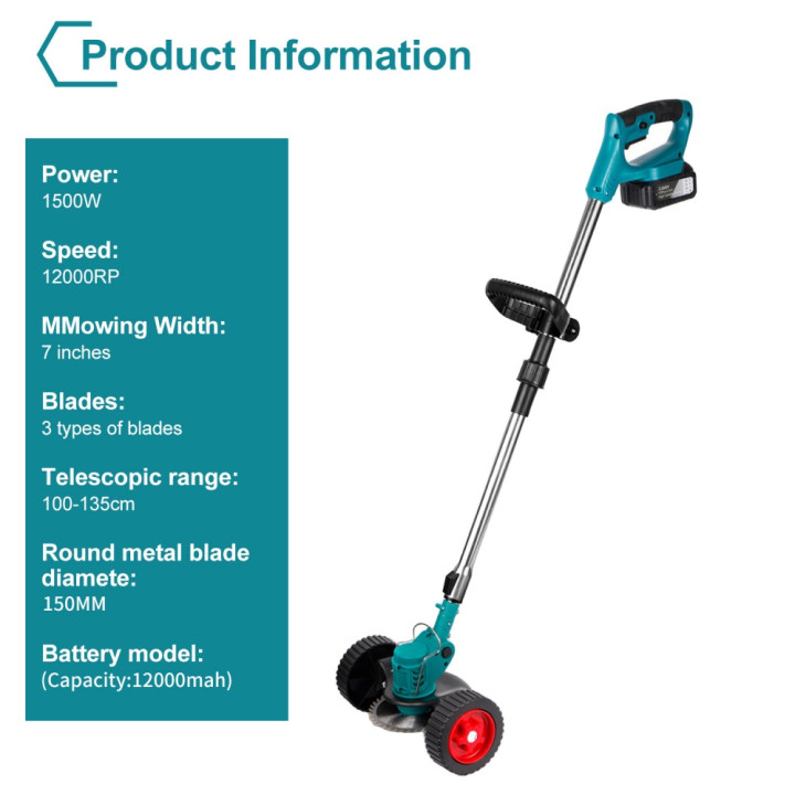 Cortacésped Inalámbrico 1500W Plegable Compatible con Batería Makita 21V | prologyc.es | repuestos.prologyc.es