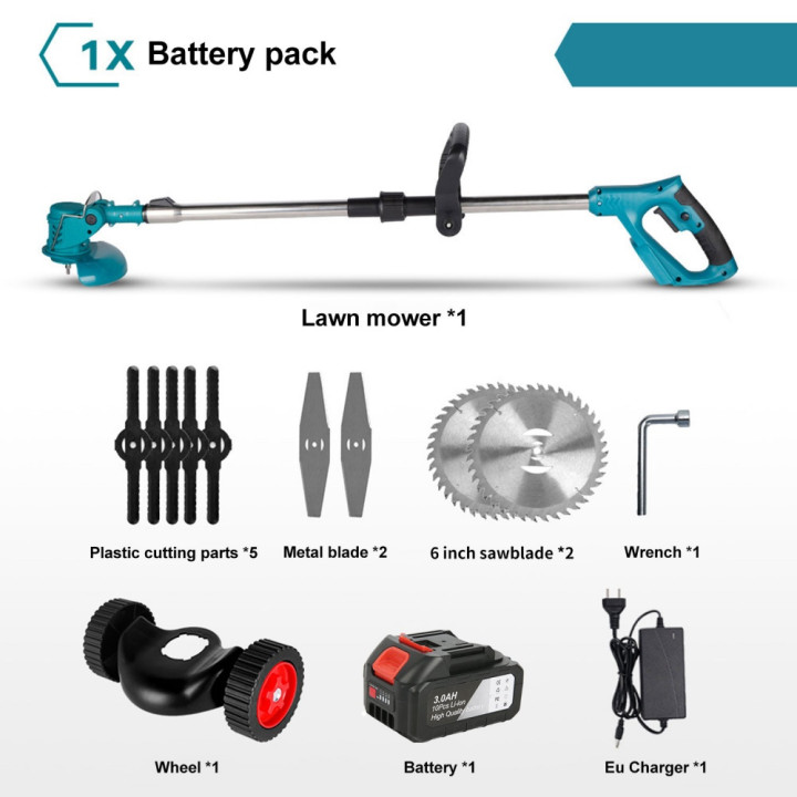 Cortacésped Inalámbrico 1500W Plegable Compatible con Batería Makita 21V | prologyc.es | repuestos.prologyc.es