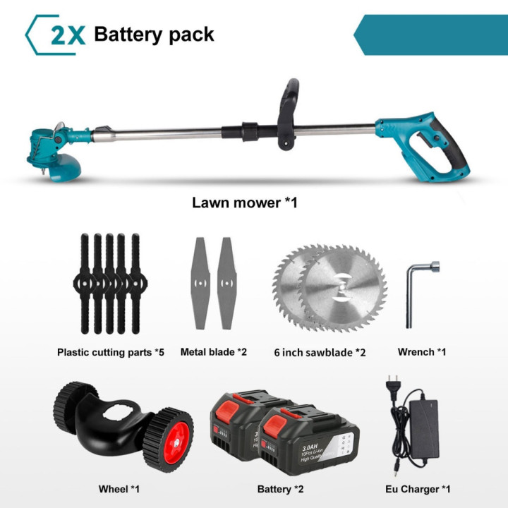 Cortacésped Inalámbrico 1500W Plegable Compatible con Batería Makita 21V | prologyc.es | repuestos.prologyc.es