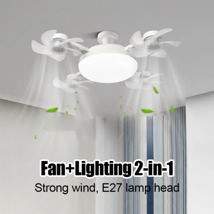 Lámpara Ventilador LED E27 50W 60W con Control Remoto y Luz Regulable | prologyc.es | repuestos.prologyc.es
