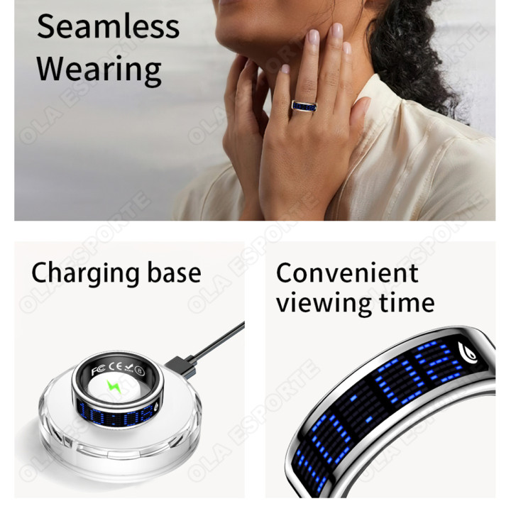 Anillo Inteligente Bluetooth con Pantalla, Monitor de Sueño, Frecuencia Cardíaca y Modos Deportivos | prologyc.es