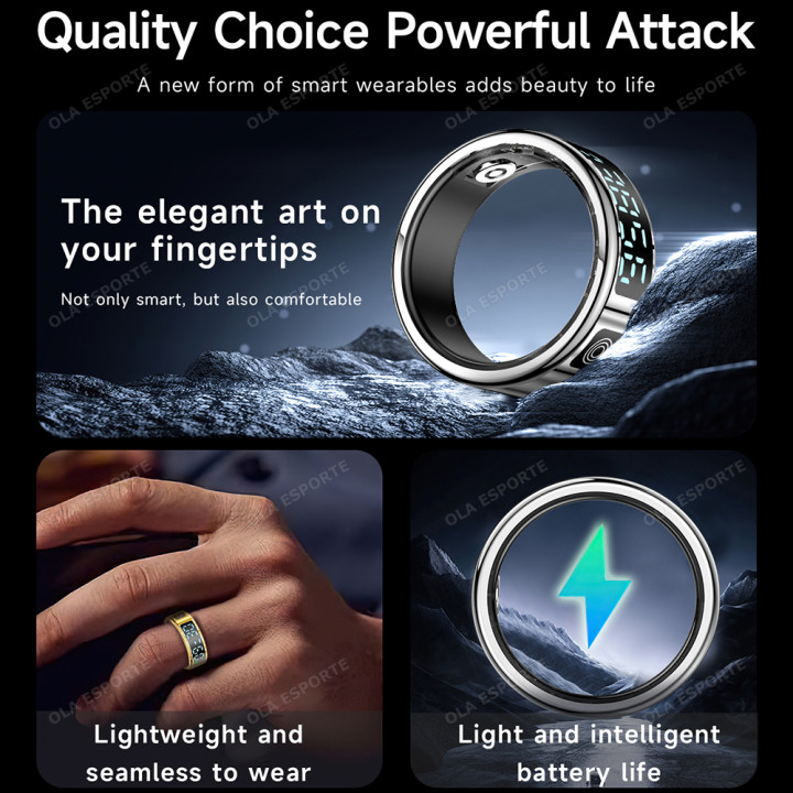 Anillo Inteligente Bluetooth con Pantalla, Monitor de Sueño, Frecuencia Cardíaca y Modos Deportivos | prologyc.es