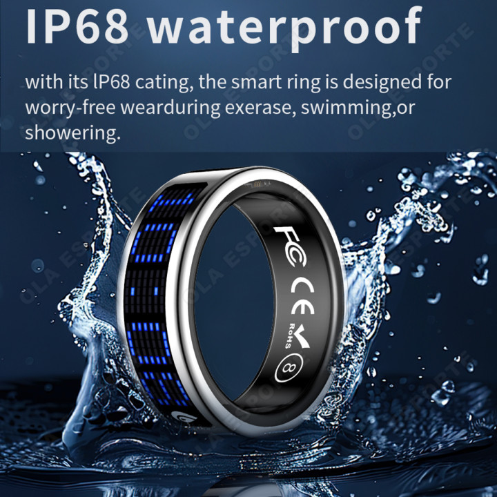 Anillo Inteligente Bluetooth con Pantalla, Monitor de Sueño, Frecuencia Cardíaca y Modos Deportivos | prologyc.es