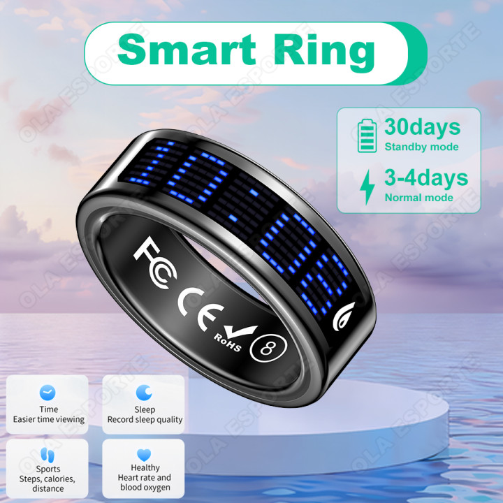 Anillo Inteligente Bluetooth con Pantalla, Monitor de Sueño, Frecuencia Cardíaca y Modos Deportivos | prologyc.es