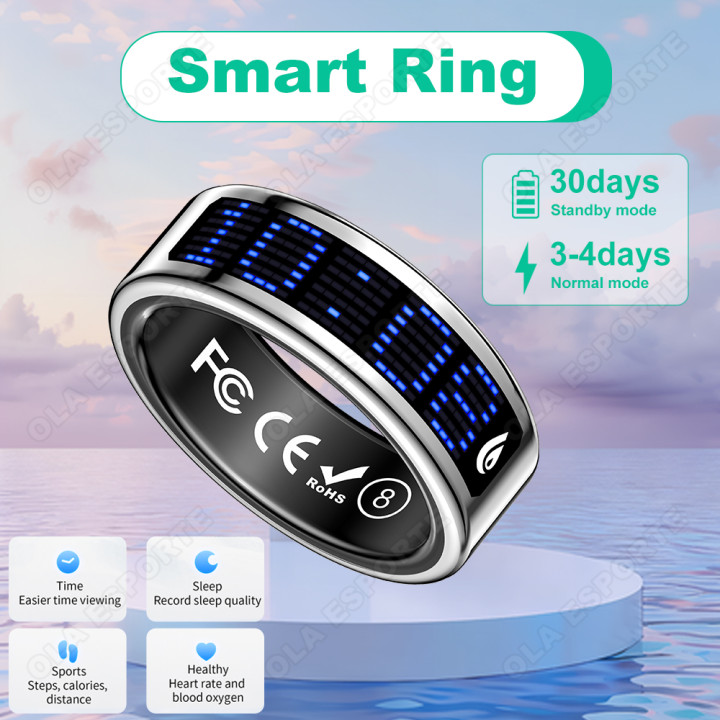 Anillo Inteligente Bluetooth con Pantalla, Monitor de Sueño, Frecuencia Cardíaca y Modos Deportivos | prologyc.es