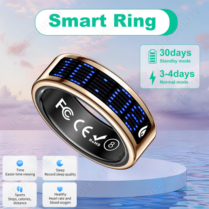Anillo Inteligente Bluetooth con Pantalla, Monitor de Sueño, Frecuencia Cardíaca y Modos Deportivos | prologyc.es