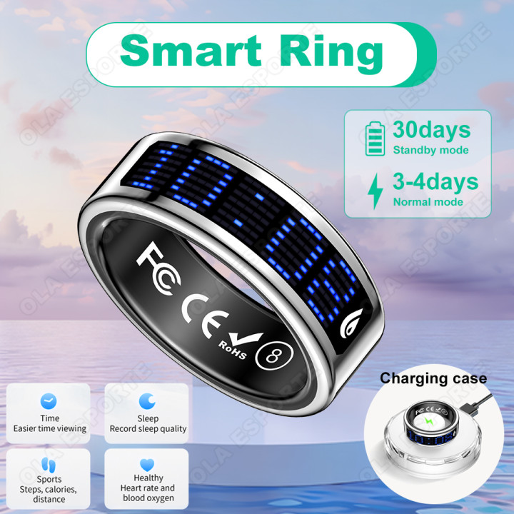 Anillo Inteligente Bluetooth con Pantalla, Monitor de Sueño, Frecuencia Cardíaca y Modos Deportivos | prologyc.es