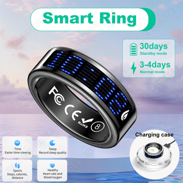 Anillo Inteligente Bluetooth con Pantalla, Monitor de Sueño, Frecuencia Cardíaca y Modos Deportivos | prologyc.es