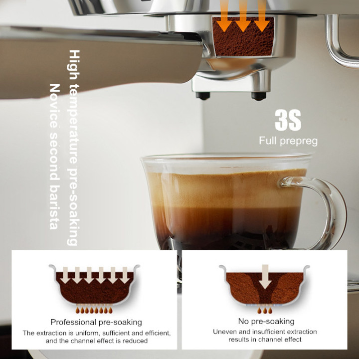 Cafetera Espresso Semiautomática Compacta 15 Bares con Vaporizador para Cappuccino y Latte | prologyc.es | repuestos.prologyc.es
