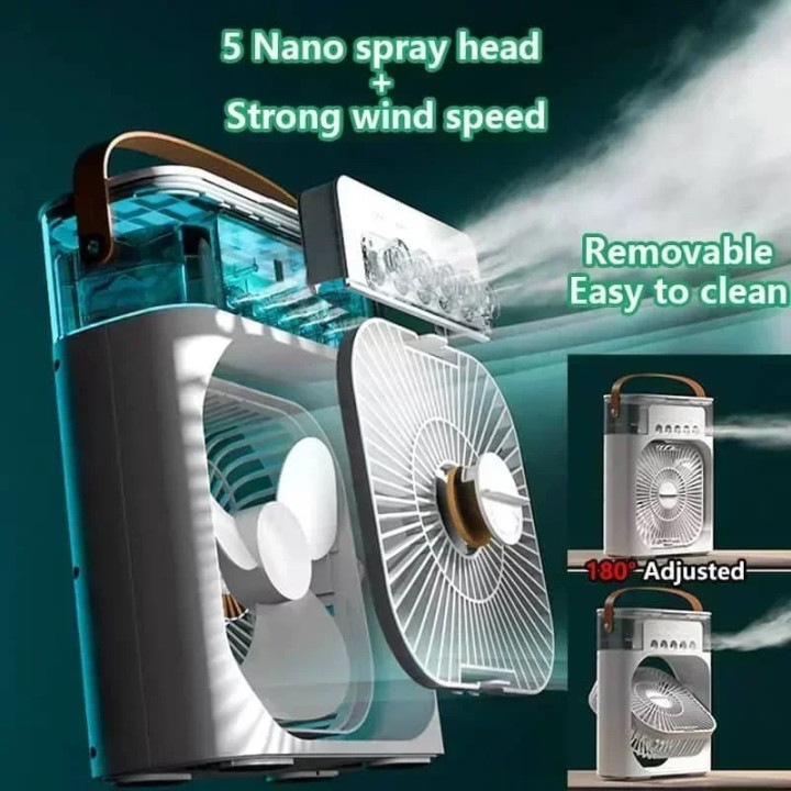 Mini Enfriador de Aire 3 en 1 con Ventilador, Humidificador y Luz LED Nocturna | prologyc.es | repuestos.prologyc.es