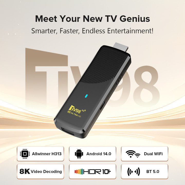 TV Stick Android 14 4K 8K con WiFi 6, Bluetooth 5.0, 8GB RAM y 128GB | prologyc.es | repuestos.prologyc.es