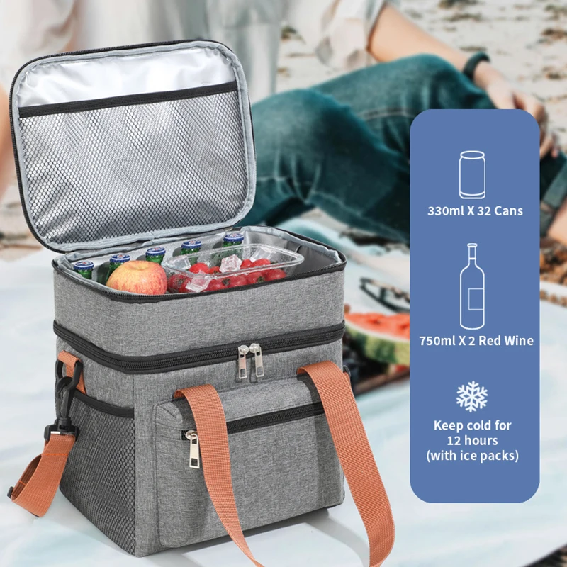 Bolsa Térmica de Almuerzo de Doble Capa con Bandolera para Picnic y Trabajo | prologyc.es | repuestos.prologyc.es