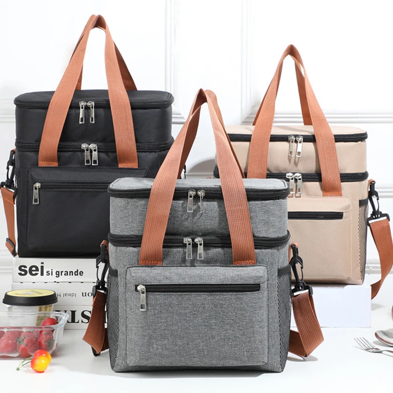 Bolsa Térmica de Almuerzo de Doble Capa con Bandolera para Picnic y Trabajo | prologyc.es | repuestos.prologyc.es