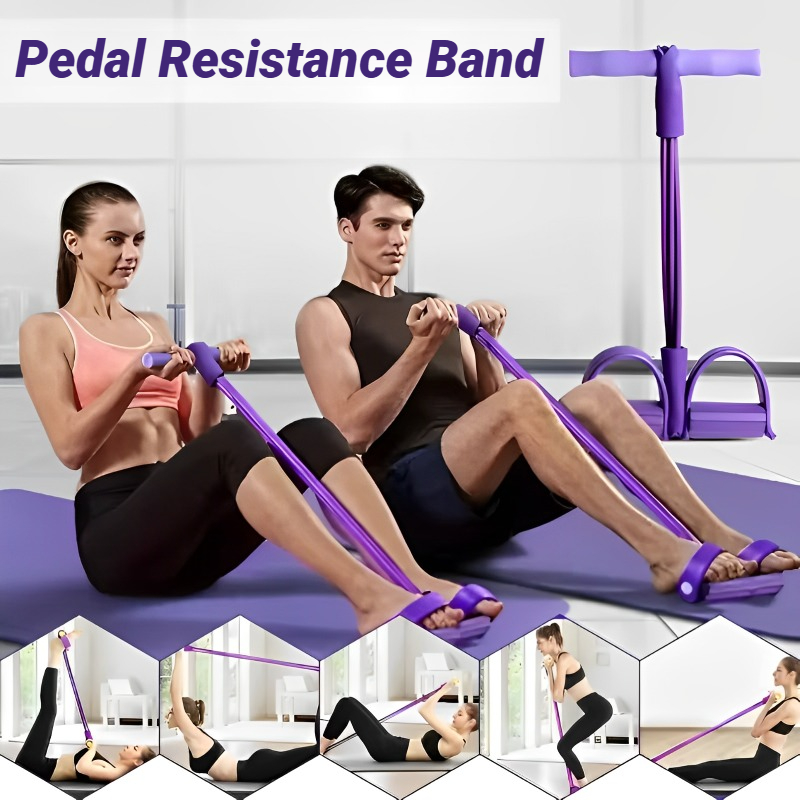Tensor de Pedal de 4 Tubos con Bandas Elásticas para Fitness, Yoga y Abdominales | prologyc.es | repuestos.prologyc.es