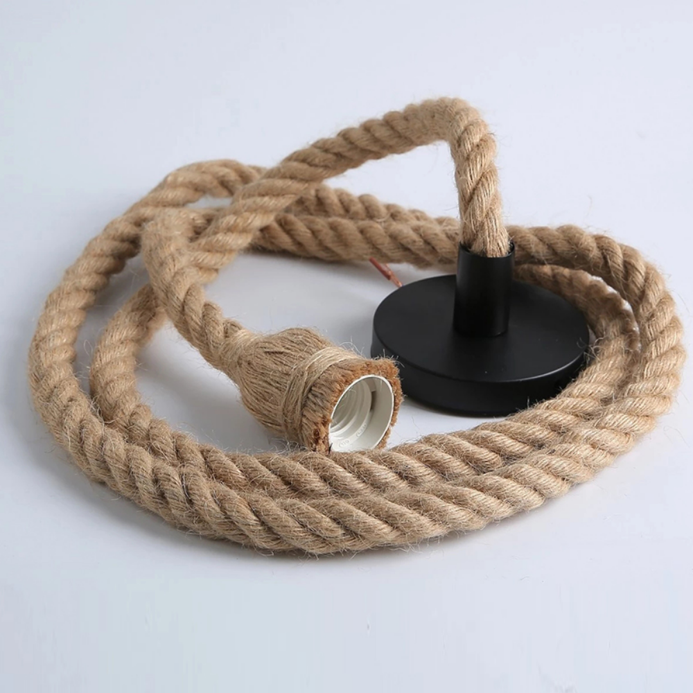 Lámpara Colgante Vintage de Cuerda de Cáñamo Estilo Industrial E27 para Loft | prologyc.es | repuestos.prologyc.es