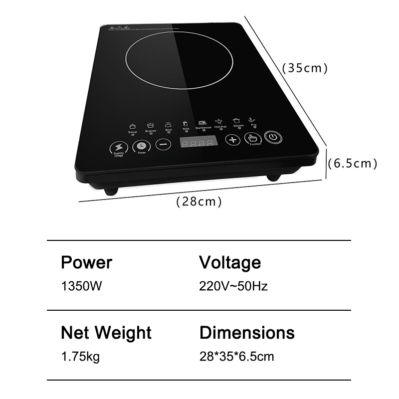 Cocina de Inducción Portátil con Panel Táctil, Temporizador y 8 Niveles de Potencia | prologyc.es | repuestos.prologyc.es