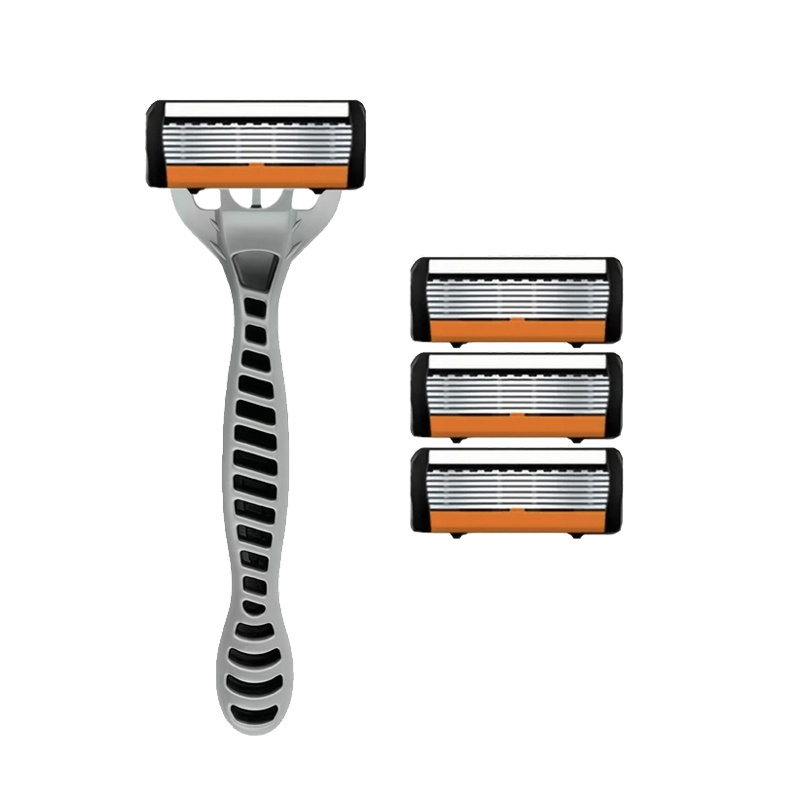 Maquinilla de Afeitar Manual para Hombre de Acero Inoxidable con 6 Cuchillas Reemplazables | prologyc.es | repuestos.prologyc.es