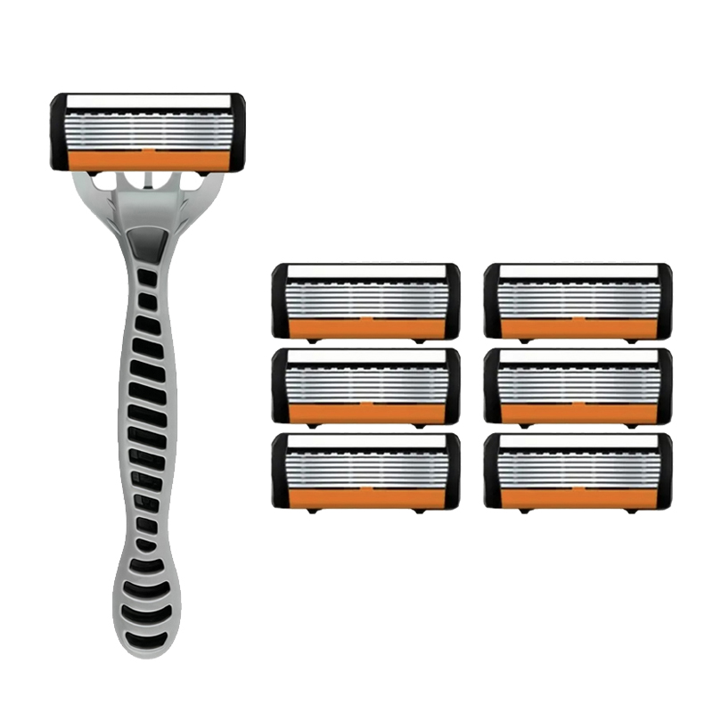 Maquinilla de Afeitar Manual para Hombre de Acero Inoxidable con 6 Cuchillas Reemplazables | prologyc.es | repuestos.prologyc.es