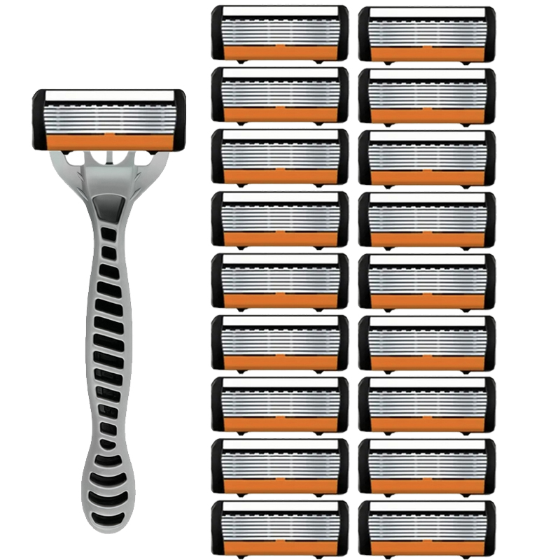 Maquinilla de Afeitar Manual para Hombre de Acero Inoxidable con 6 Cuchillas Reemplazables | prologyc.es | repuestos.prologyc.es