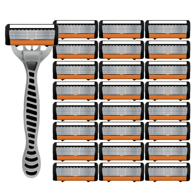 Maquinilla de Afeitar Manual para Hombre de Acero Inoxidable con 6 Cuchillas Reemplazables | prologyc.es | repuestos.prologyc.es