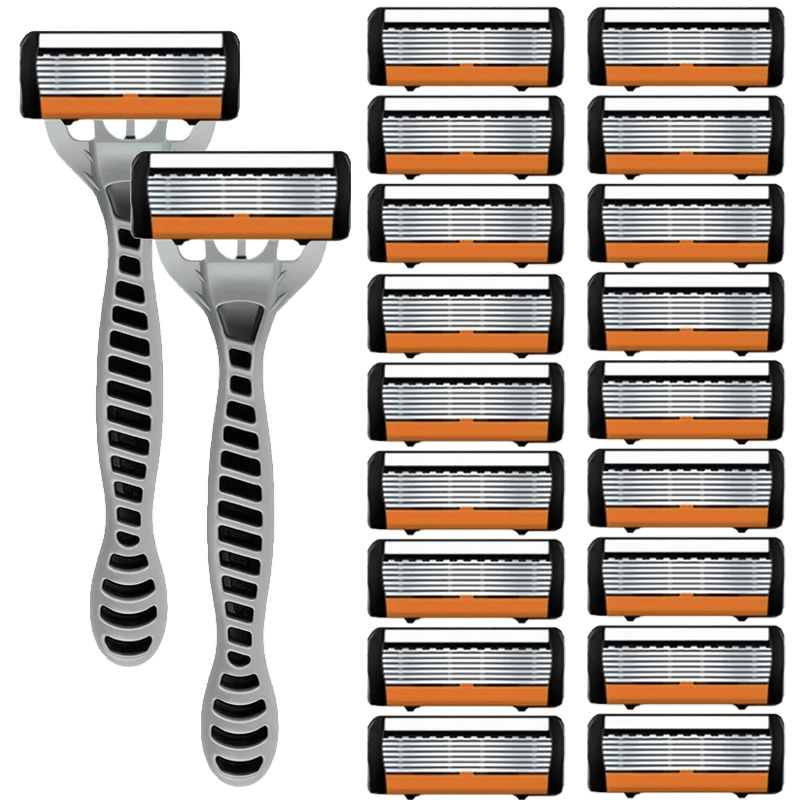 Maquinilla de Afeitar Manual para Hombre de Acero Inoxidable con 6 Cuchillas Reemplazables | prologyc.es | repuestos.prologyc.es