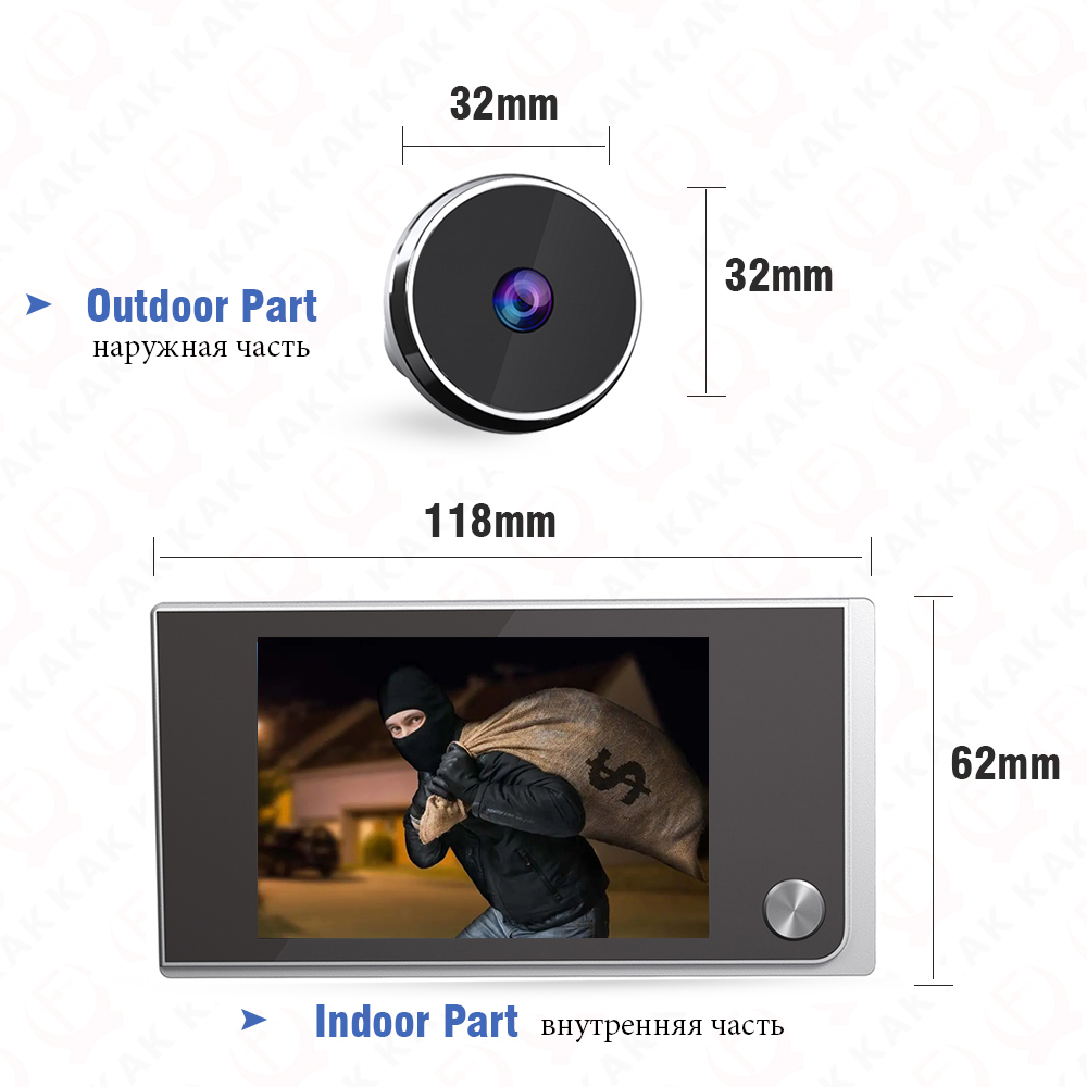 Mirilla Digital para Puerta con Pantalla HD de 3,5 Pulgadas 120° | prologyc.es | repuestos.prologyc.es